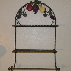 HOMCO Home Interiors Sonoma Villa Folding / Wall Shelf & Towel Holder